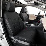 Easeadd Custom Seat Covers for Select Toyota RAV4 Seat Covers Accessories 2019 2020 2021 2022 Waterproof Leather Custom Fit for Design,Excel,Icon - Black