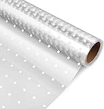 Floralcraft 40cm X 10M Universal Cellophane Wrap Roll - White Dotted, Florist Wrapping Cellophane Roll for Hampers Bouquet Basket Wrap DIY Packaging