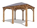 Dunster House Wooden Gazebo 4m x 3m – Permanent garden gazebo with durable construction, perfect for outdoor relaxation, dining, and year-round use, Leviathan