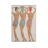 Krem The Clever 1960s Bathing Suit Poster Wall Art Canvas Gift For Friend Bed Room Living Room Decor Modern Aesthetic08x12inch(20x30cm) Unframe-style