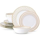 Noritake Eternal Palace Gold 12-Piece Dinnerware Set, Service for 4