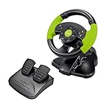 Esperanza High Octane XBOX Edition Gaming Steering Wheel with Gas and Brake Pedal for Xbox 360, Playstation 3 and PC with Vibration and 13 Action Buttons