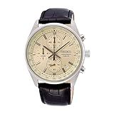 Seiko Men's Analogue Japanese Quartz Watch with Real Leather Strap SSB383P1