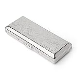 Metal Carry Cigarette Case, Double Sided Spring Clip,Holds 10 100mm Cigarettes (Vines Silver)