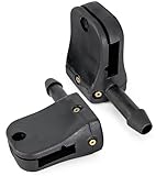 3-Way adj Windscreen Washer Nozzles Compatible with Trucks-Vans Ford Transit, Mercedes Sprinter, VW Crafter Fiat Ducato, Volvo FH, DAF Scania Iveco – Windshield Jets for 10-12mm Wiper Arm, Click&Fit