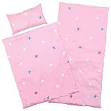 The Magic Toy Shop Bibi Doll - Doll Bedding Set, 3 Piece Quilt Pillow and Mattress Set for Baby Doll Cot, Pram, Cradle Suitable For Up To 20'' Dolls