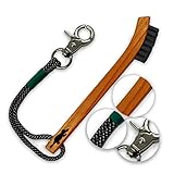 Platypus Golf Co. Hickory Wood Golf Brush and Groove Cleaner with Paracord Rope & Metal Clip, Non-Slip Golf Club Cleaner - Clean Grooves without Damaging Club Face, Fits on Any Golf Bag