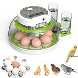 CISSIYOG Egg Incubator, Poultry Automatic Egg Incubator 8-16 Eggs with Automatic Egg Turning and Humidity Display, Integrated Egg Candler, for Hatching Chicken Quail Duck Bird Eggs