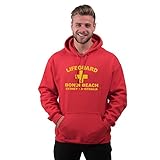 Bang Tidy Clothing Men's Lifeguard Bondi Beach Sydney Australia Surfer Beach Fancy Dress Hoodie Red