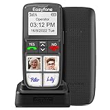 Easyfone Prime-T6 4G SIM-Free Easiest-to-Use Senior Mobile Phone | 4 Large Direct Picture Dial Buttons | SOS Button | Charging Dock (Black)