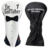 Shanker Golf Driver Headcover - The Golf Father Driver Cover - Funny Golf Club Cover for a Golf Lover, Gift for Dad - Tour Grade PU Leather, Waterproof, Soft Lining, Embroidered Logos