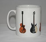 Guitar Mug. John Lennon. 5 Famous Guitars. Hofner, Rickenbacker & Epiphone