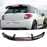 MUTUSAISI Car Universal Rear Window Roof Spoiler Drilling Installation Wing,W/Light,Fit For Citroen DS3 SA 2010-2017 Airdream/DStyle Plus/VTi/e-HDi/DSport/THP Glossy Black Accessories