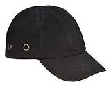 Portwest PW59 Lightweight EVA Safety Work Bump Cap with Long Peak - Adjustable Workwear Ventilated Hat, Black