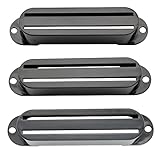 Musiclily Hot Rails Single Coil Sized Humbucker Pickup Covers Set for Strat Style Eelectric Guitar, Black (Set of 3)