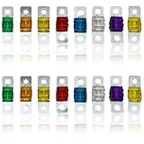 16 Pcs Midi Fuses Set, 32V 20/30/40/50/60/80/100/120Amp, Compatible with Midi Fuse Holders, Automobile Fuses Bolt-on, High Current Fuse for Car Truck Marine Electric Hybrid Motor Or Audio Systems