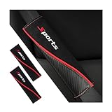 Adunsiaoto 2 Pieces Leather Car Safety Seatbelt Cover Pads, Car Seat Belt Cover Carbon Fiber Leather Protection, Seat Belt Protector Automobile Interior Accessories Compatible with Cars(Sports)