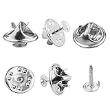 LICQIC Butterfly Clutch Tie Pins, Metal Pin Backs Replacement with 8 mm Length Blank Pins for Craft Making, 30 Pairs Silver