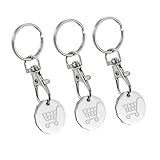 DreamAug 3pcs Shopping Trolley Token, Trolley Coin with Keychains | Durable Metal