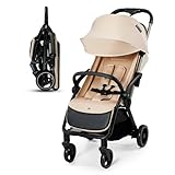 Kinderkraft APINO Buggy up to 22 kg, Reclining Buggy, Stroller, Lightweight - 7.5 kg, Automatic Folding, Adjustable Backrest to Reclining Position, Ideal for Travel, Beige