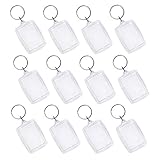 Blank Photo Keyring JUYOO Double Sided Blank Insert Photo Keychain, Acrylic Clear Picture Frame Keyring with Split Ring, Personalised Craft Supplies for Family Friend Photo Crafting Gift, 1 Style