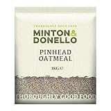 Minton & Donello 1Kg Pinhead Oatmeal - Traditional Steel-Cut Oats for Nutritious Porridge and Recipes