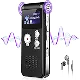 64GB Voice Recorder with Noise Reduction, 4800 Hours ZIPCIDE Dictaphone Voice Activated Recorder with Playback for Lectures Meetings, 1536Kbps Smart Audio Sound Tape Recording Device with Password