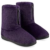 CityComfort Womens Slippers Fluffy Boot Slippers Indoor House Shoes for Women and Teenagers Non Slip Sole Gifts for Her (Purple, 6 UK)