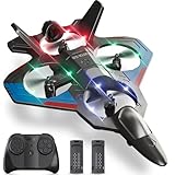 4DRC V50 Remote Control Airplanes for Kids Adults, RC Plane Airplane Toys for Boys Kids Beginners, RC Planes Fighter Jet Helicopter Drones for Kids Adults, 2 Batteries，Easy to Fly