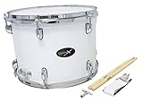 GEWA Marching Tenordrum, Marching Drum 14 x 10", wooden shell white, incl. carrying strap and drumsticks
