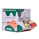 Wonky Coffee Intense Dip - 100 Pods Compatible with Nespresso Coffee Machines Made of Rescued Surplus Pods from Micro-Roasters to the Biggest Coffee Brands in the World. (Standard, Intense Dip)