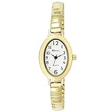 Ravel Women's Petit Oval Watch on Stainless Steel Expandable Bracelet - Gold Tone