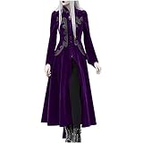 Gothic Black Dress for Women Lace Patchwork Medieval Round Neck Zipper Long Sleeve Dresses Renaissance Victorian Steampunk Noble Princess Dress Halloween Vampire Cosplay Costumes Dress Clearance S-XXL