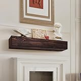 VEVOR Fireplace Mantel, 48" x 8" x 5", 50 lbs Weight Capacity, Natural Wood Mantel for Over Fireplace, Wall Mounted Floating Farmhouse Shelf, Handcrafted Fireplace Mantel for Wall Decor, Rustic Brown