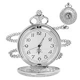 OFFCUP Modern Quartz Pocket Watch with Chain, Vintage Pocket Fob Watches for Men, Roman Numerals Stylish Design for Birthday, Anniversary, Christmas, Father's Day