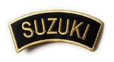 Scooter Rally Suzuki - Gold Shoulder Flash-Embroidered Patch Iron on Sew On Badge