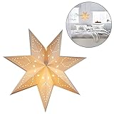 Hanging Paper Lantern Lampshade - 7 Pointed Star White Paper Lantern for Party Home