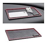 Adunsiaoto Non Slip Dashboard Mat for Car, Square Mobile Phone Anti-Slip PVC Mat, Car Skid Pad Holder Universal Auto Interior Pad for Holding Key Sunglass Coins(Leather Texture)