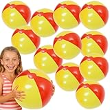 I LOVE FANCY DRESS 12 Pack Of Beach Balls 16" (40cm) – Inflatable Colourful Toy for Kids & Adults – Perfect for Beach, Pool, Holidays, Parties & Summer Fun