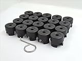 Partsdealers WHEEL NUT BOLT COVERS CAPS FOR VW TRANSPORTER T5 T5.5 TOUAREG AMAROK 19mm BLACK x20 NEW SET + TOOL