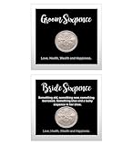 Lucky Wedding Sixpence Coin for Bride & Groom – Traditional Good Luck Keepsake Gift – Mr & Mrs Shoe Token – Fun Wedding Idea – Black & Silver Card Display with Coin