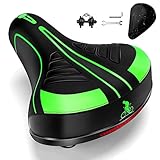 Wide Bike Seat Universal Extra Comfortable Oversized Bike Saddle Soft Thick Pad Bicycle Saddle Dual Shock Absorbing Bicycle Seat for Men and Women
