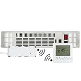 TCP Plinth 2kW Stainless Steel Fan Heater – Kickboard Heater for Under Kitchen Cabinets, Space-Saving 2000W Heating with Programmable RF Thermostat & 7-Day Timer, Silver