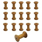 16Pcs Retro Wooden Empty Thread Spools Durable Empty Thread Spools Bobbins Useful Wood Sewing Thread Spool for DIY Handcrafts