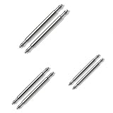 6 x Watch Strap Spring Bars Pins 3 Different Sizes in 1 Pack Double Flanged Replacemant Bar (18mm 20mm 22mm)