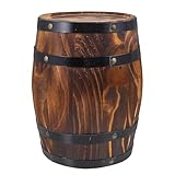 Wensmy Wood Wine Barrel Whiskey Bucket Vintage Flower Planter Container Oak Barrel Decoration Wine Bucket Water Wishing Well Pail for Home Kitchen Bar Summer Party Decoration