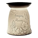 Cello Amazing Mum Wax Melt & Oil Burner – Porcelain Home Decor, Safe for Children, for Mum from Daughter Son – Elegant Bedroom & Room Decor, Fragrance Your Room.