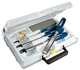 STANLEY 4 Piece Chisel Set Includes 6 12 18 25 mm High Carbon Steel Blade Chisels with Sharpening Stone and Oil 0-16-130