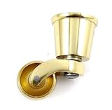 Euroart 35mm Solid Brass Vintage Old Traditional Cup Fit Swivel Castor Wheel Caster