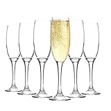Argon Tableware Classic Champagne Flutes Set of 24-220ml Prosecco & Sparkling Wine Glasses - Elegant Tall Celebration Glassware for Weddings, Parties & Bars - Durable & Dishwasher Safe